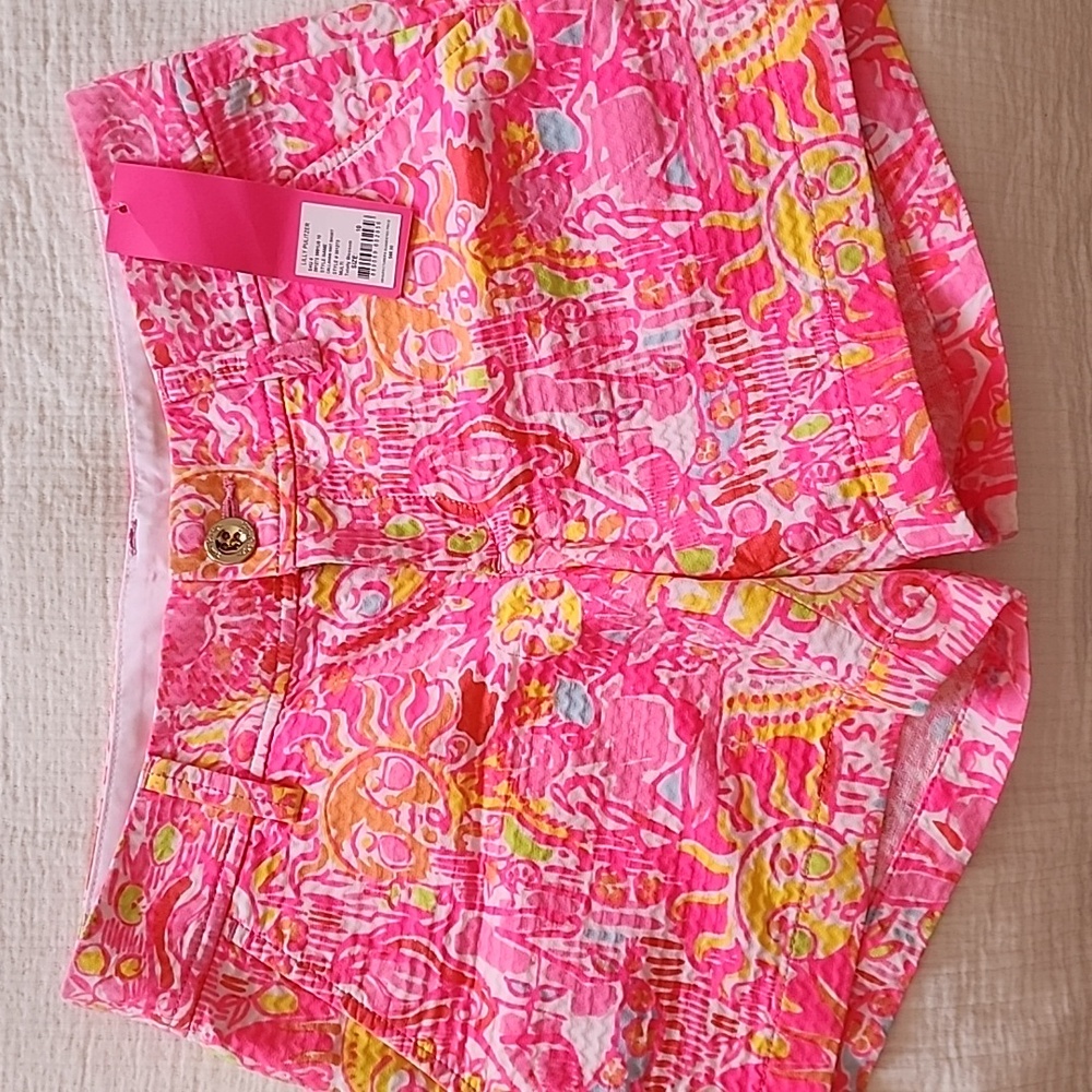 SOLD Lilly Pulitzer Pink 'Totally Blossom' Women's Shorts NWT Women’s SZ 0